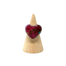 Load image into Gallery viewer, Kingman Pink Dahlia Heart Ring
