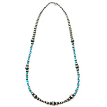 Load image into Gallery viewer, Multi-Sized Navajo Pearl and Turquoise Necklace
