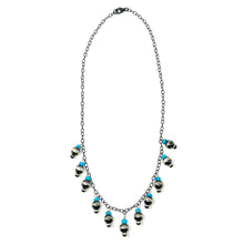 Load image into Gallery viewer, Navajo Pearl with Turquoise Chandelier Necklace
