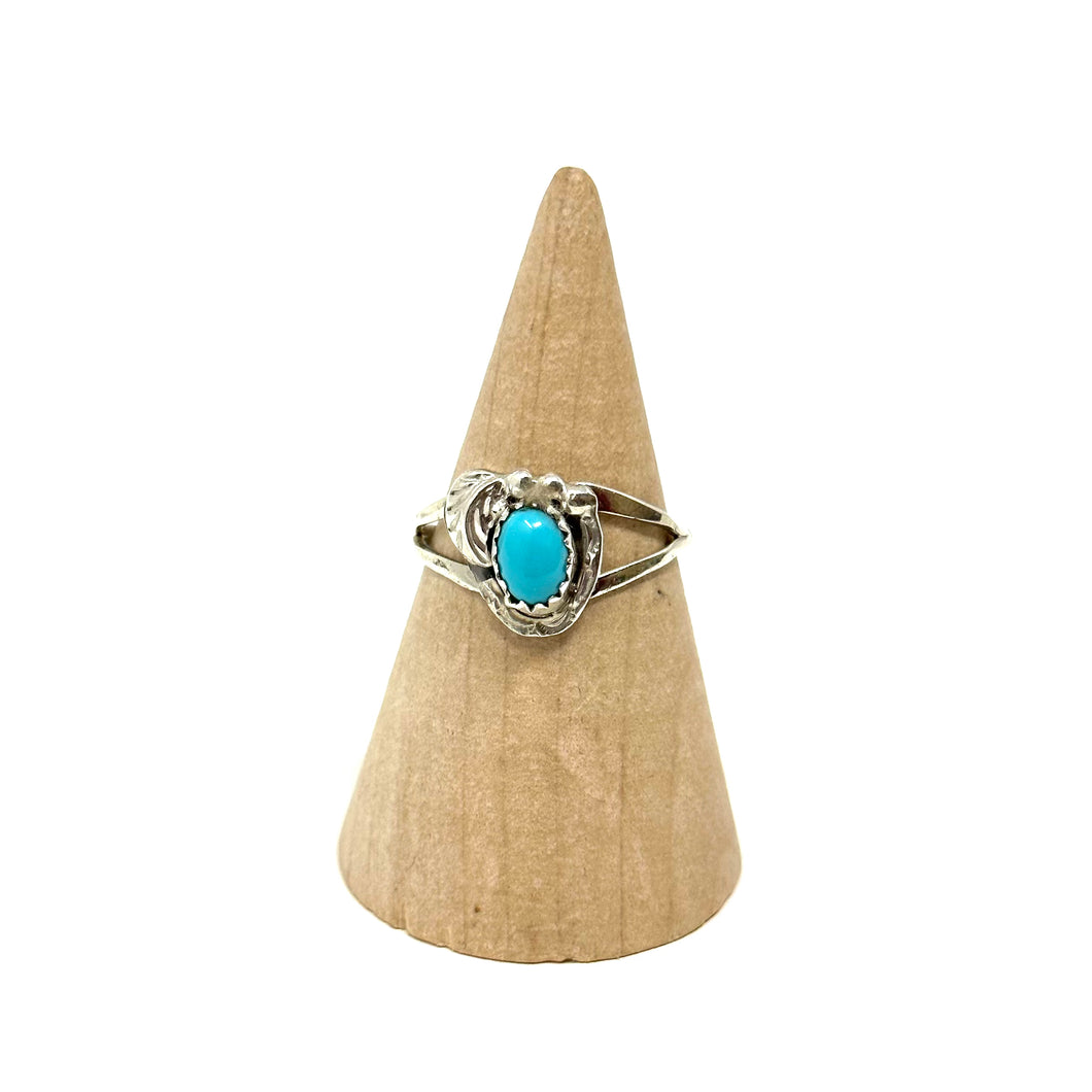 Turquoise Ring with Leaf