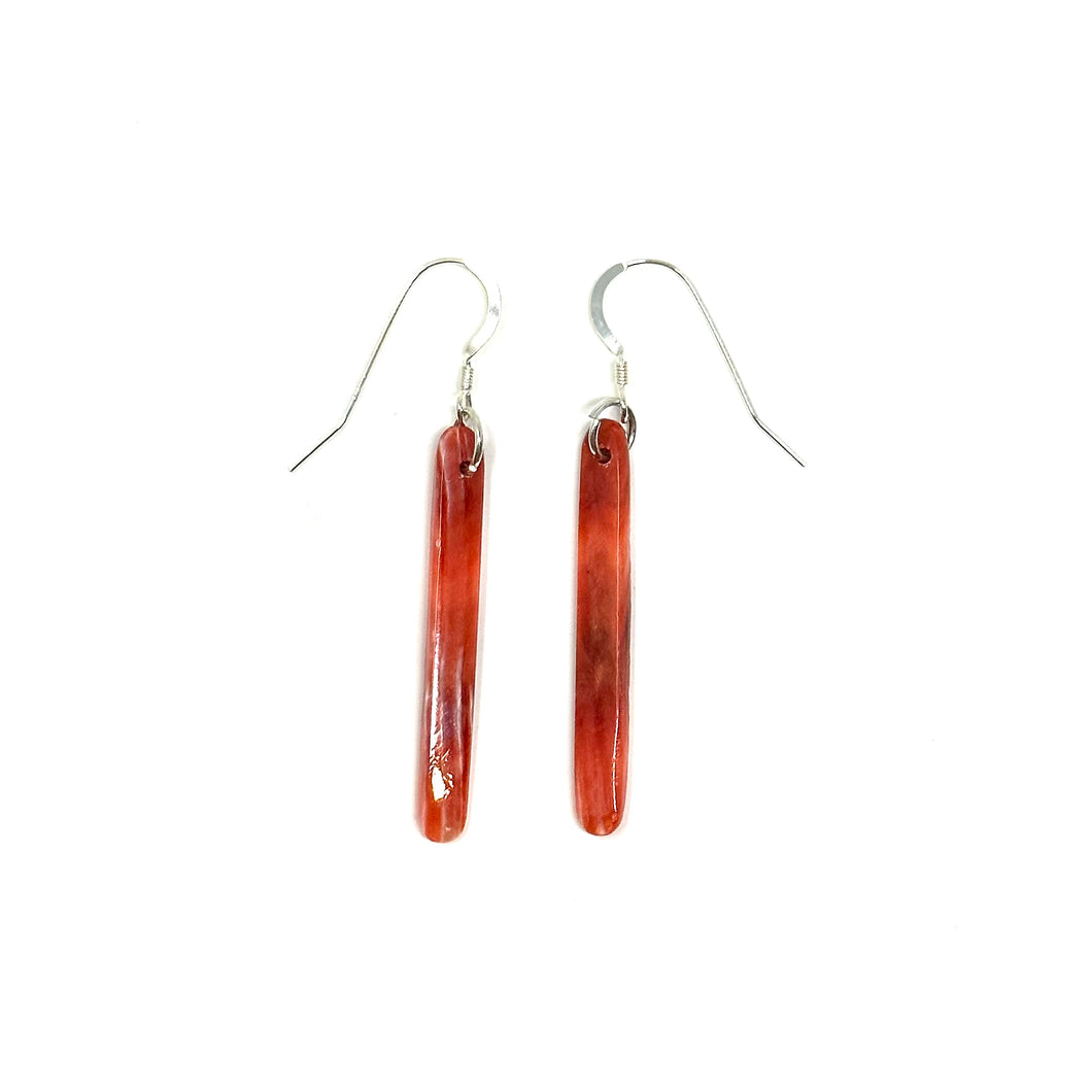 Red Spiny Dangle Earrings