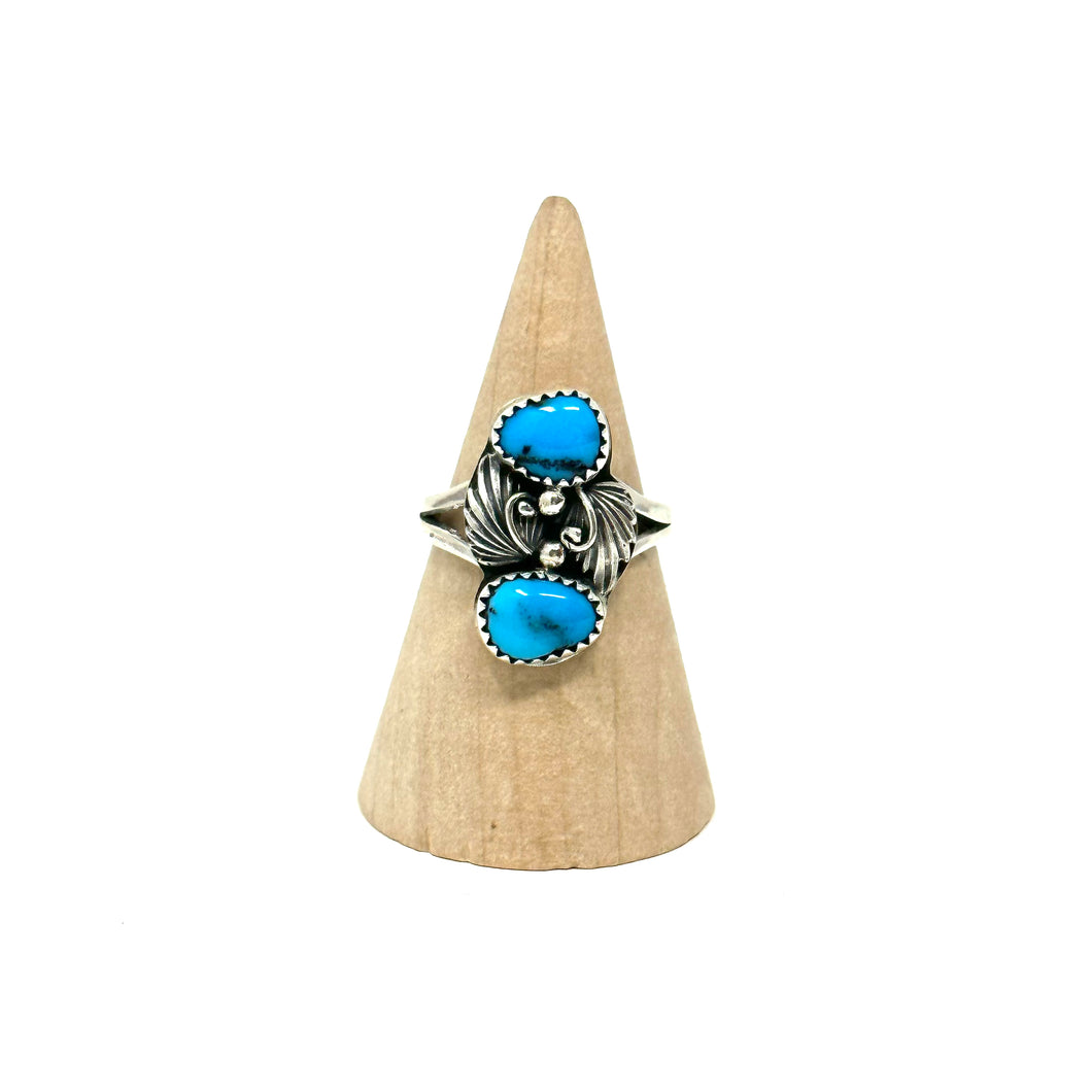 2 Stone Turquoise Ring