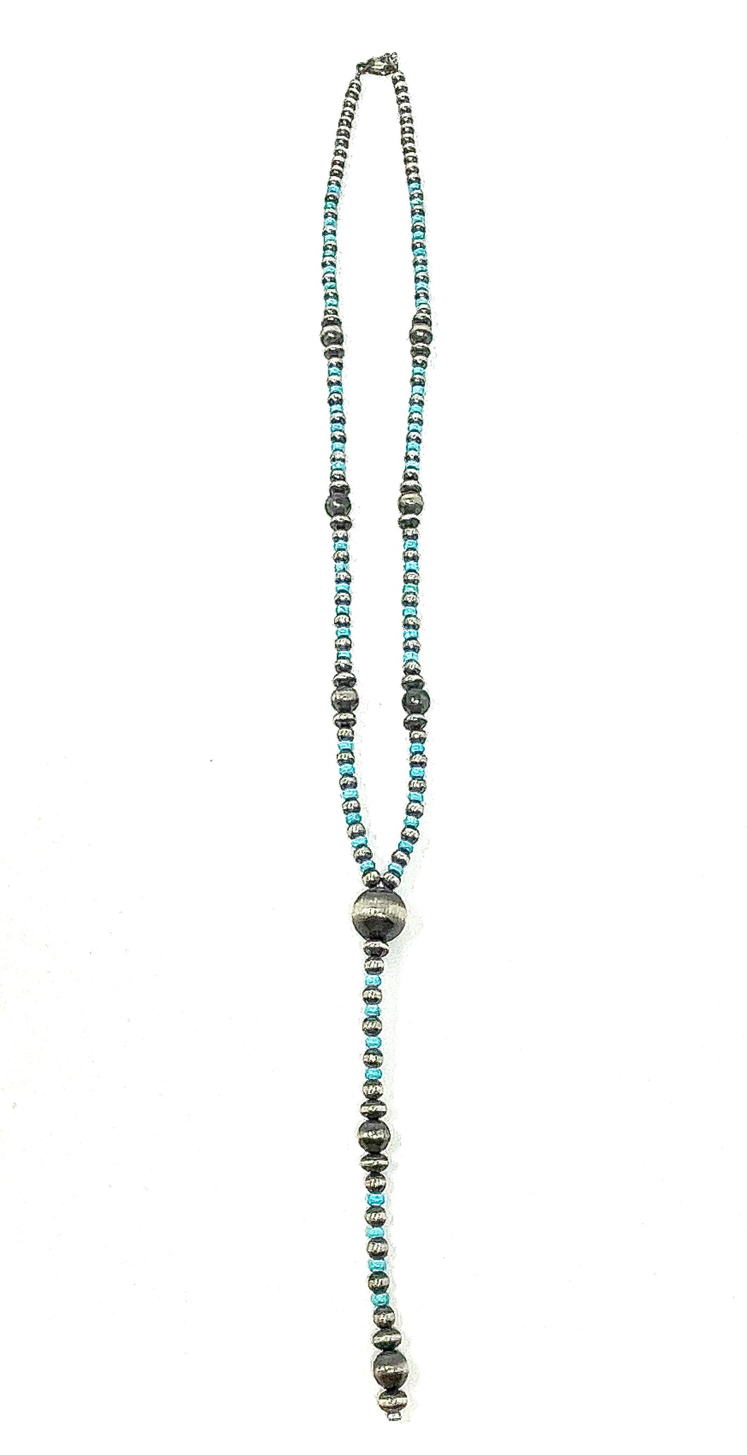 17” Turquoise Navajo Pearl Lariat Necklace