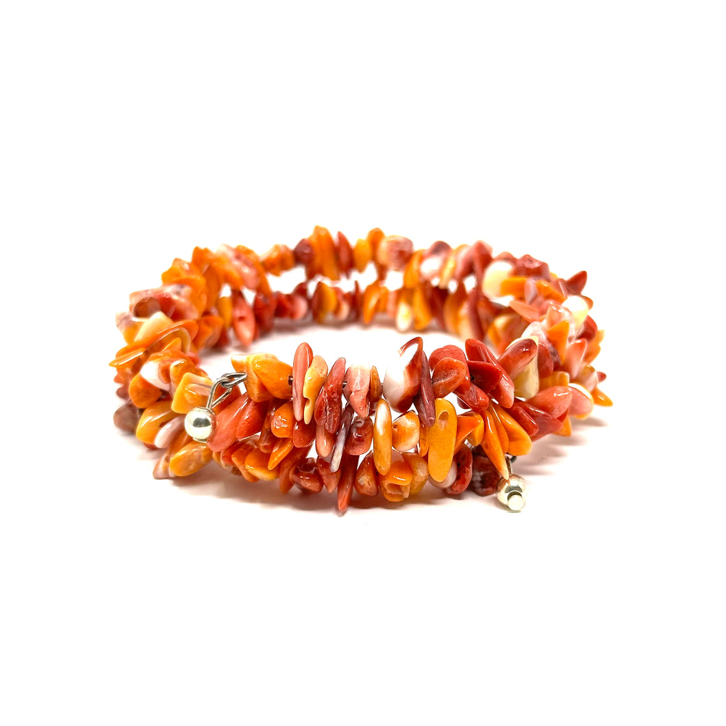 Orange and Red Spiny Wrap Bracelet