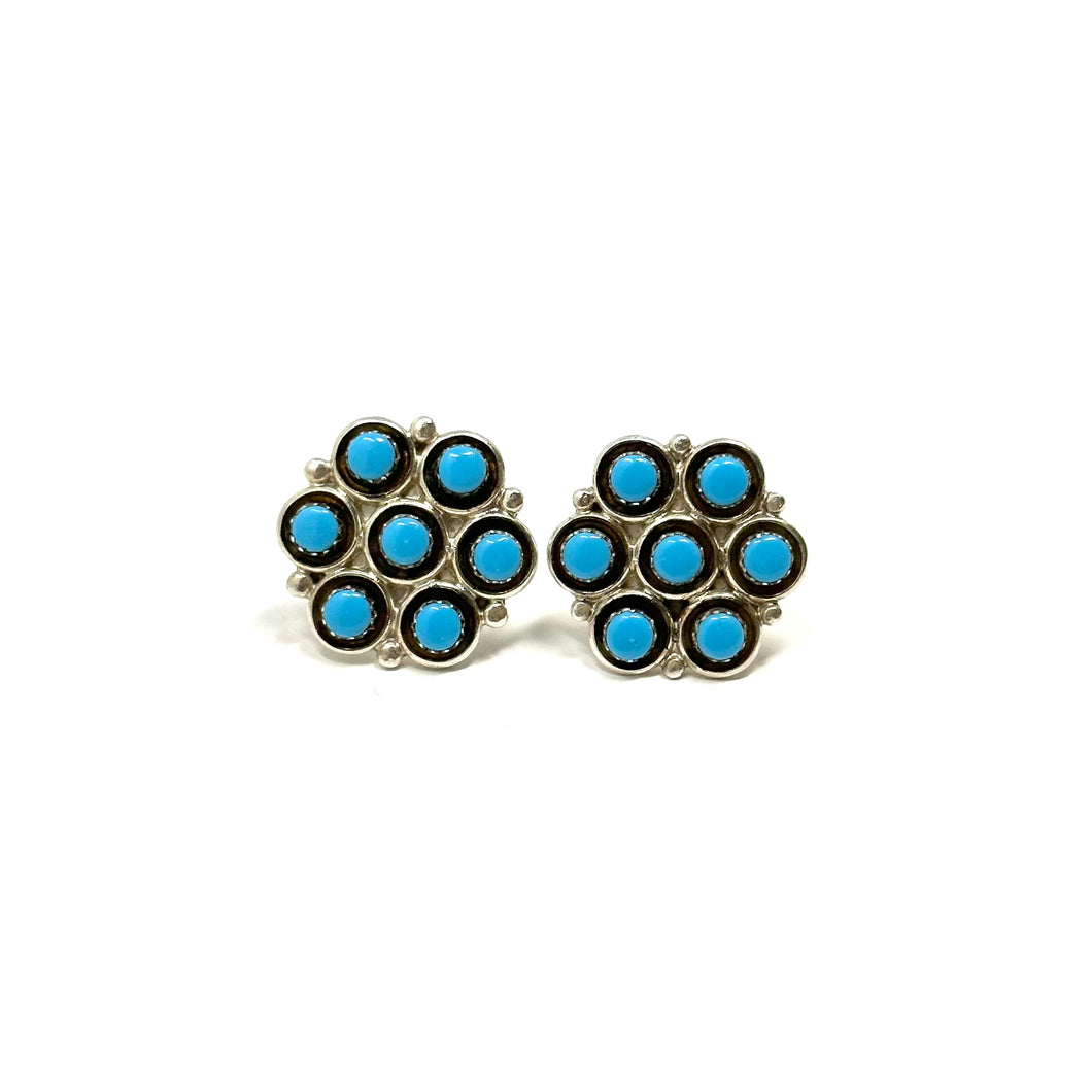 Turquoise Cluster Stud Earrings