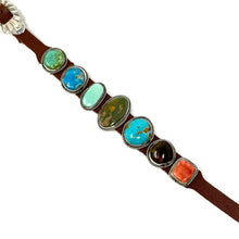 Load image into Gallery viewer, Multi Stone Leather Bracelet
