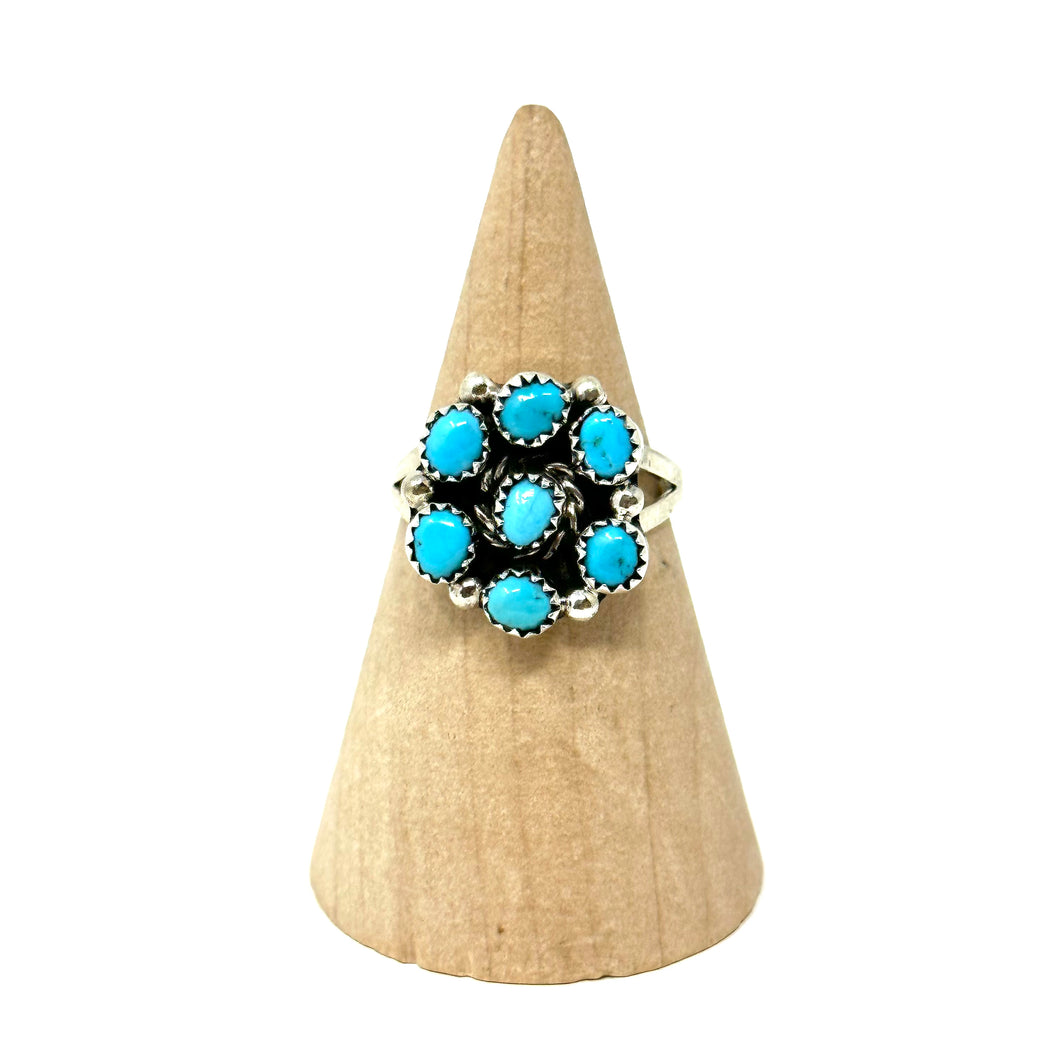 Turquoise Circle Cluster Ring