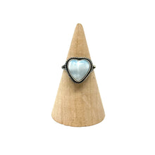 Load image into Gallery viewer, Larimar Heart Ring with Rope Detail
