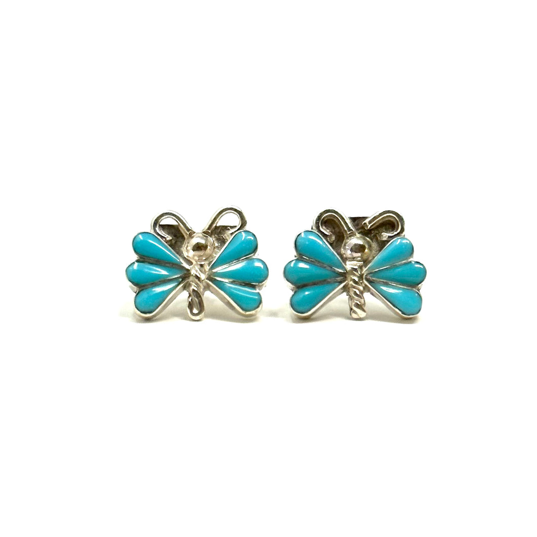 Turquoise Butterfly Stud Earrings