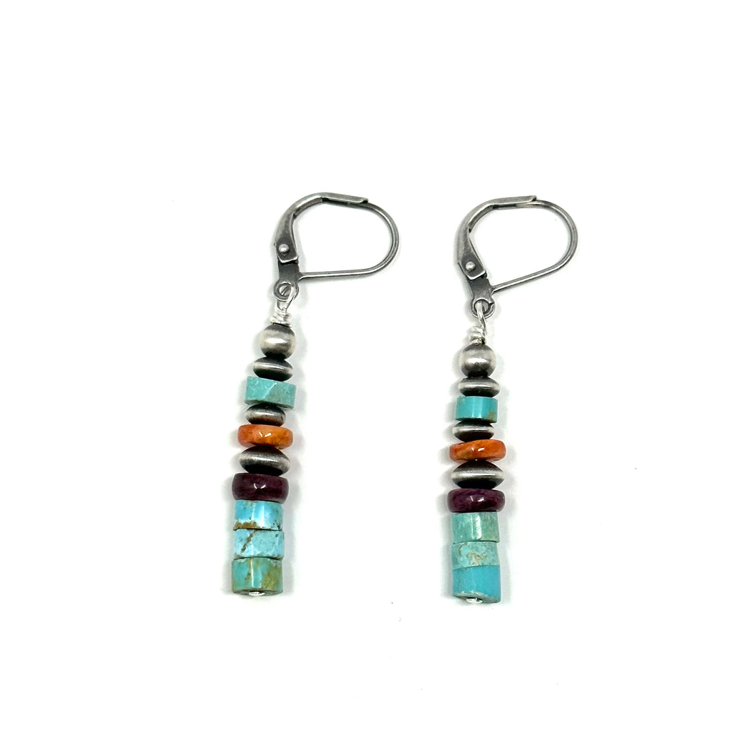 Turquoise and Navajo Pearl Earrings