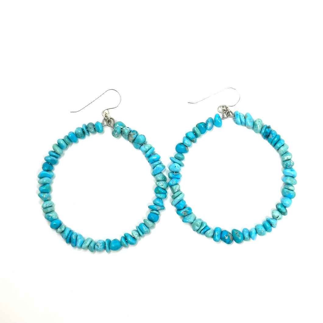 Blue Turquoise Hoops