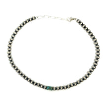 Load image into Gallery viewer, 4mm 9.5” Navajo Pearl Anklet with Turquoise
