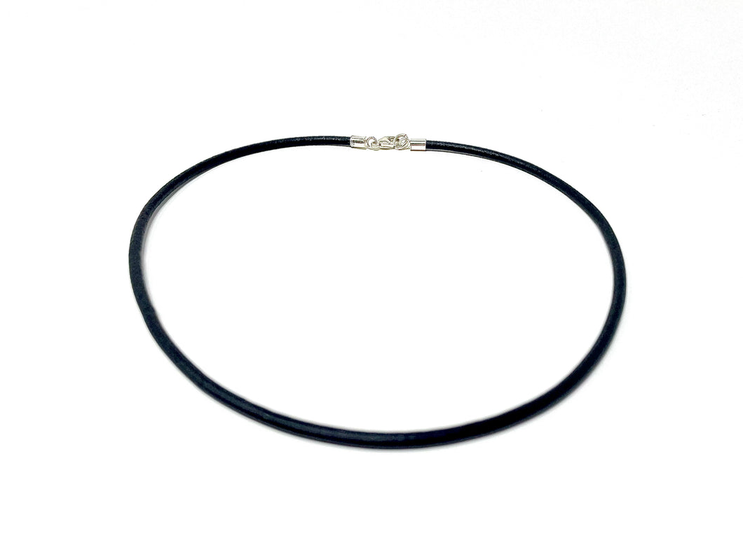 16” Black Leather Necklace