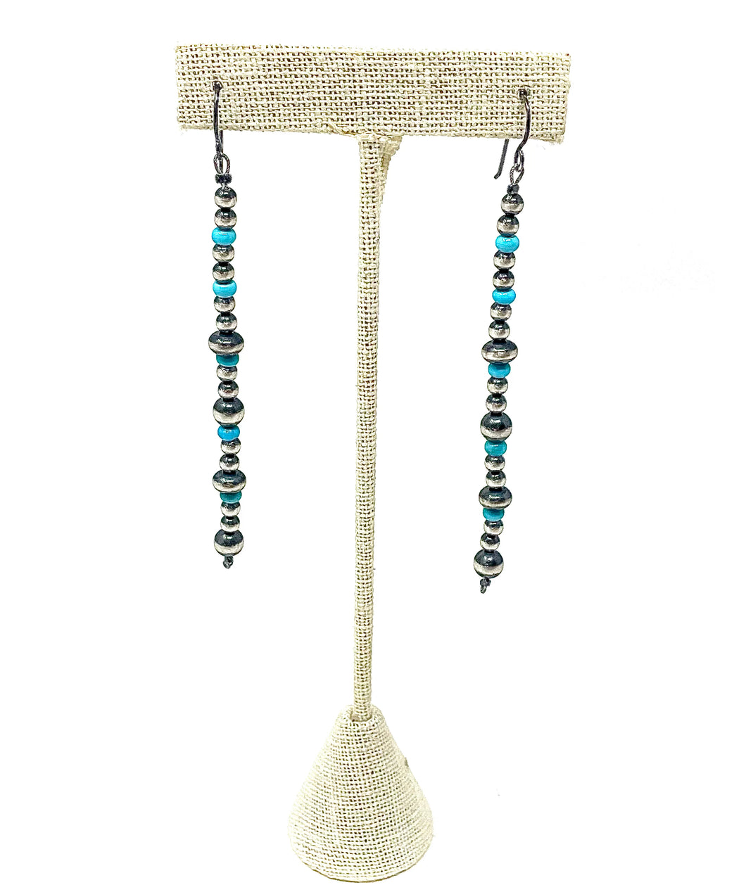 Navajo Pearl Earrings with Turquoise Bead