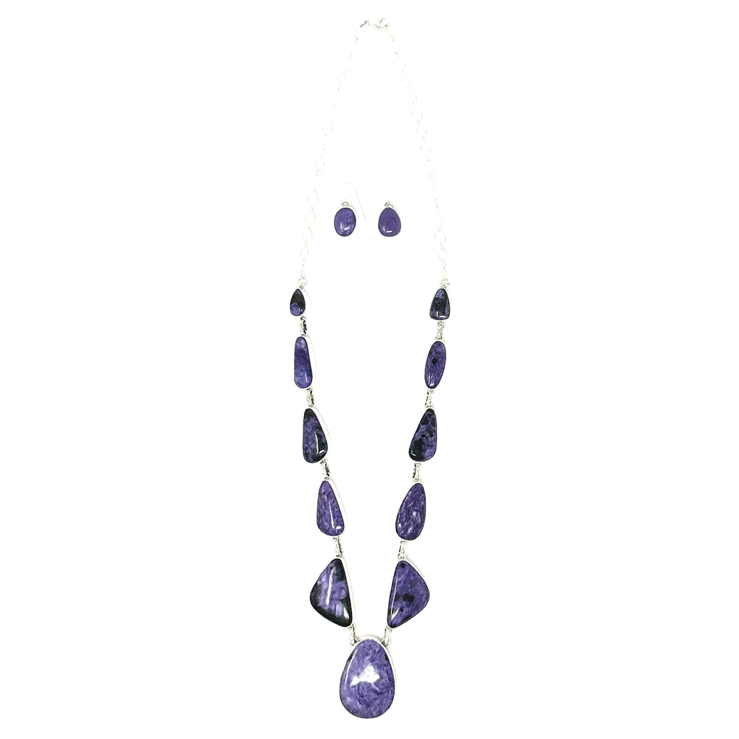 Charoite Necklace and Earring Set