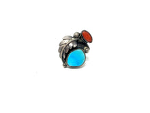 Load image into Gallery viewer, Vintage Red Coral and Turquoise Ring
