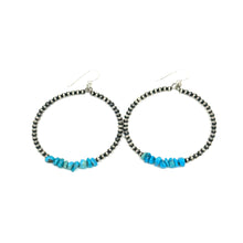 Load image into Gallery viewer, Turquoise and Navajo Pearl Earrings
