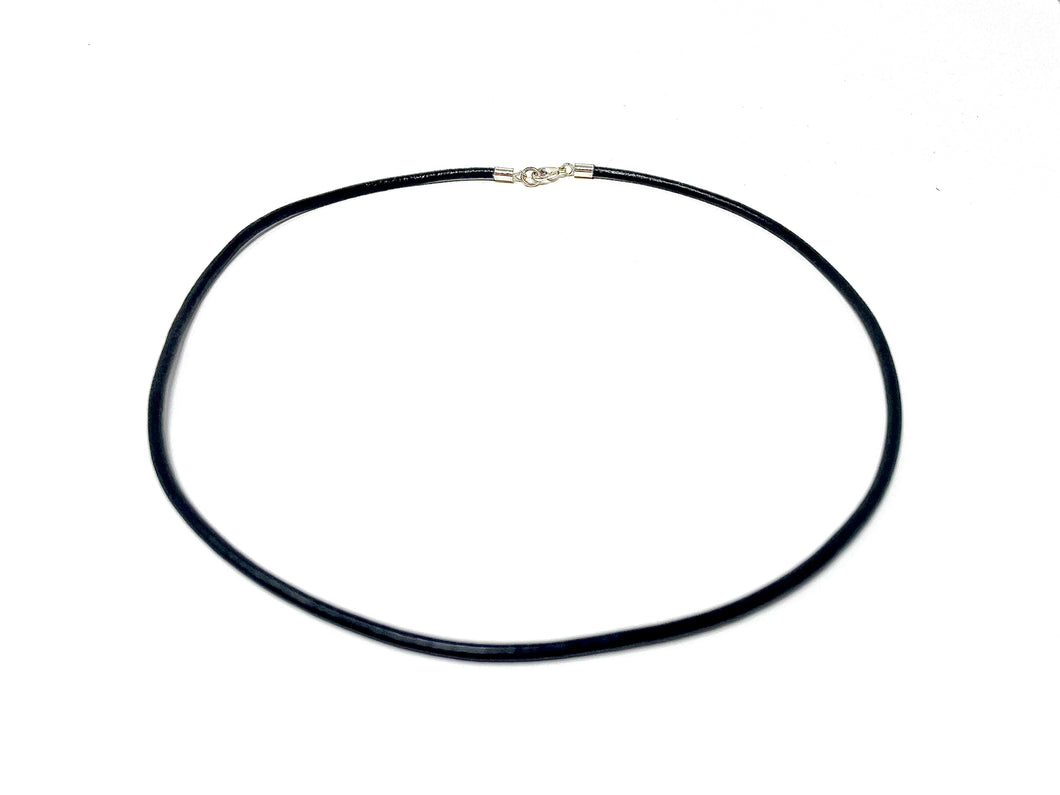 20” Black Leather Necklace