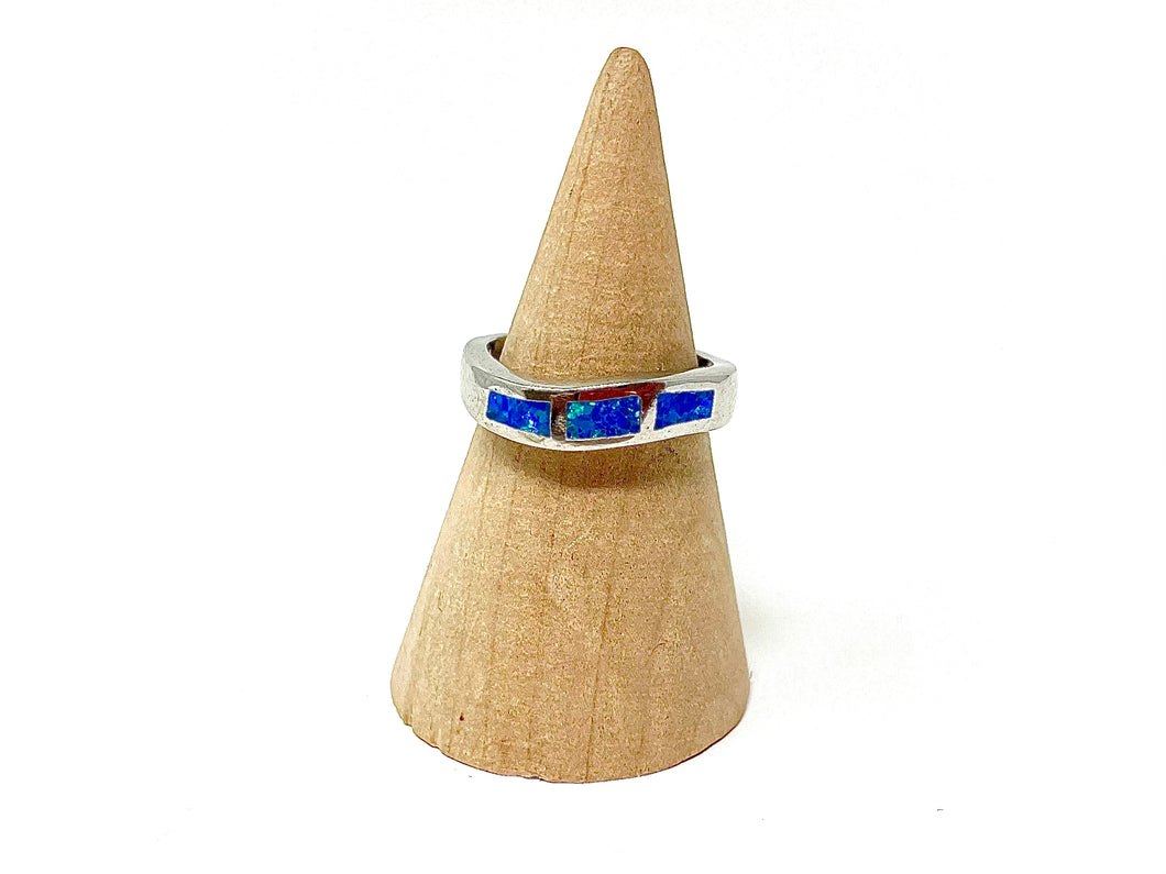 Blue Sterling Silver Ring