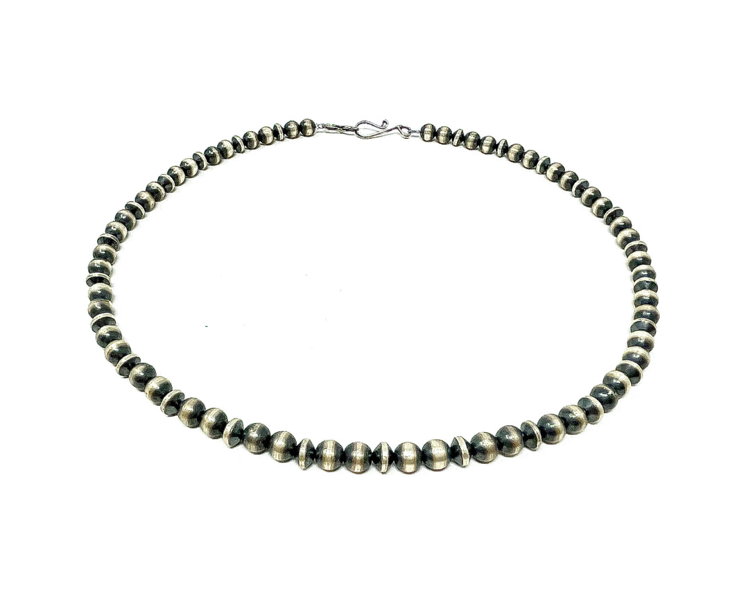 8mm 23” Navajo Pearl Necklace with Round and Saucer Pearls