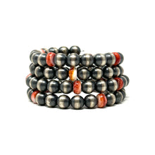 Load image into Gallery viewer, Red &amp; Orange Spiny Navajo Wrap Bracelet
