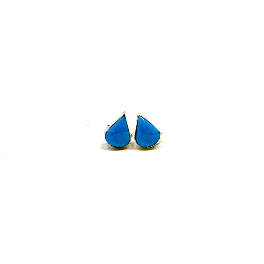 Kingman Turquoise Teardrop Stud Earrings