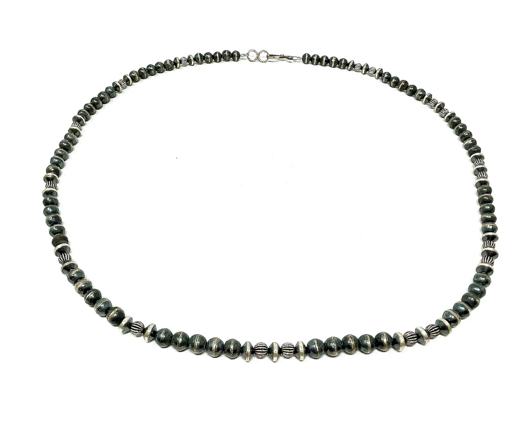 32” Navajo Pearl Necklace with Fluted and Saucer Pearls