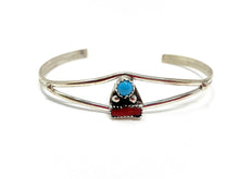 Load image into Gallery viewer, Turquoise and Red Coral Cuff
