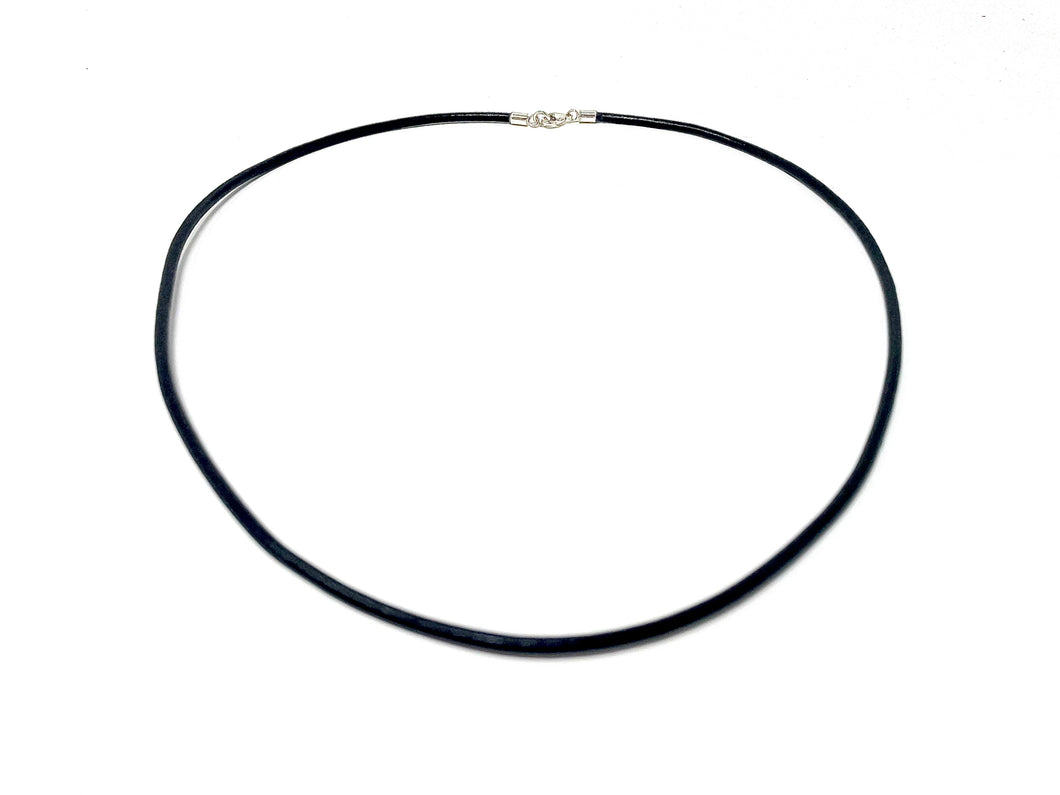 24” Black Leather Necklace