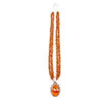 Load image into Gallery viewer, Orange Spiny Pendant with 2-Strand Necklace
